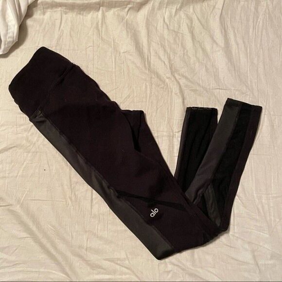 ALO YOGA leggings womens black cut out mesh leggings xsmall - Picture 9 of 9
